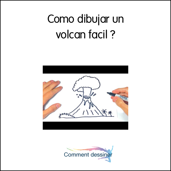 Como dibujar un volcán facil